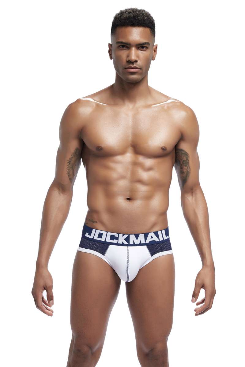 Jockmail Brief Navy/White