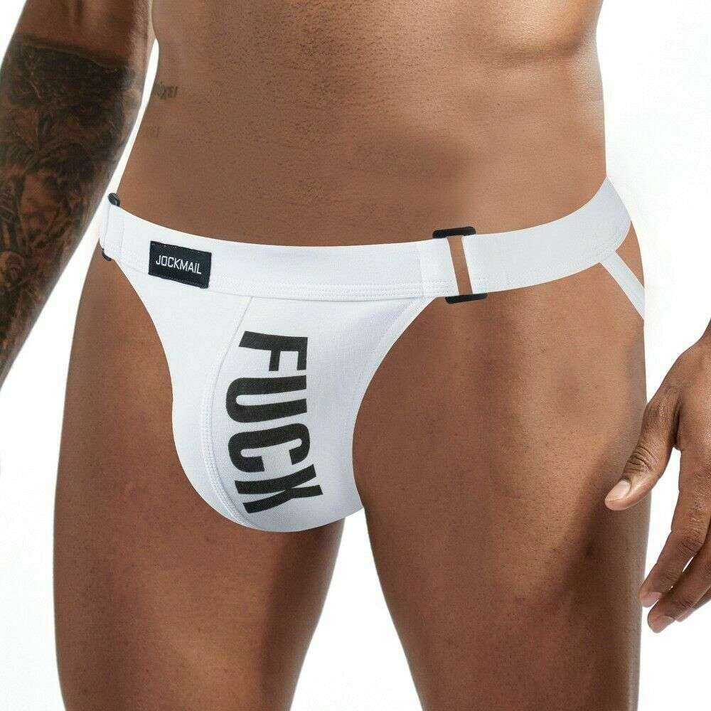 JOCKMAIL Men's Sexy Jockstrap Underwear Buckle - White