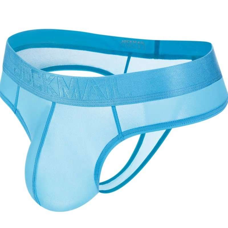 Jockmail Transparent thongs g strings Blue