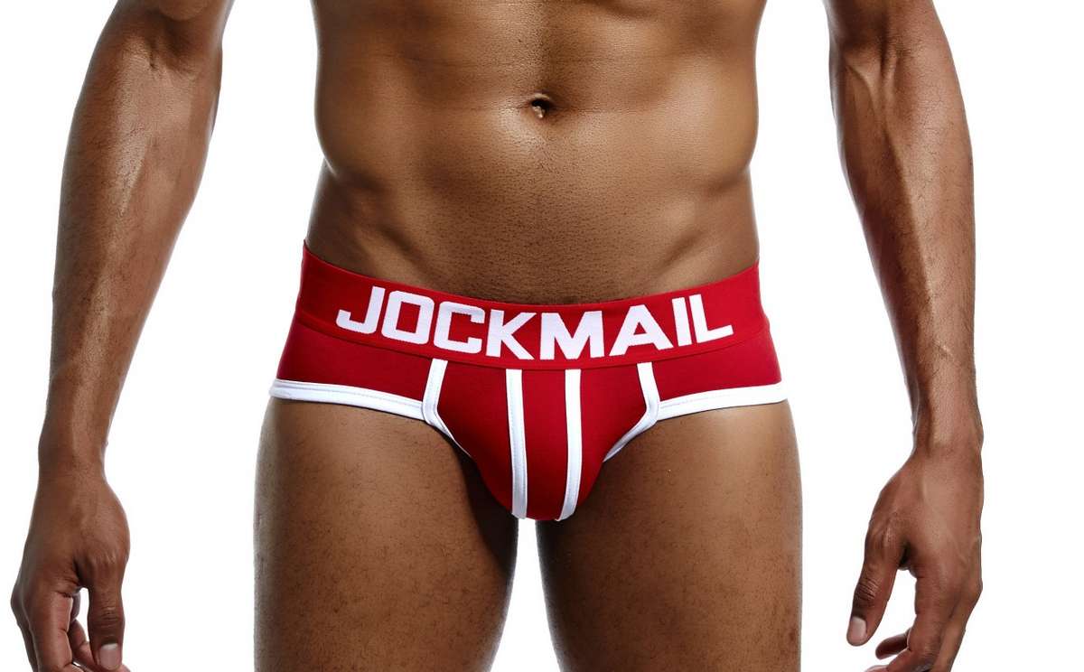 Jockmail Red and White Briefs