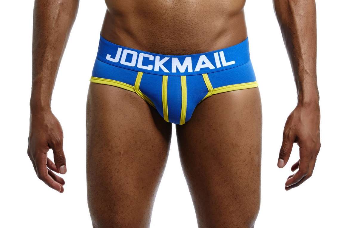 Jockmail Sky-Blue and Yellow Briefs