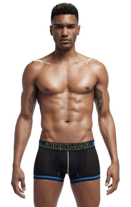 Jockmail Mens Boxer Mesh U-Pouch Navy