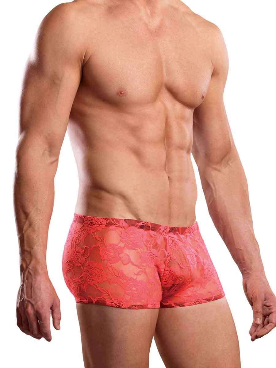 Neon Lace Mini Short - Coral