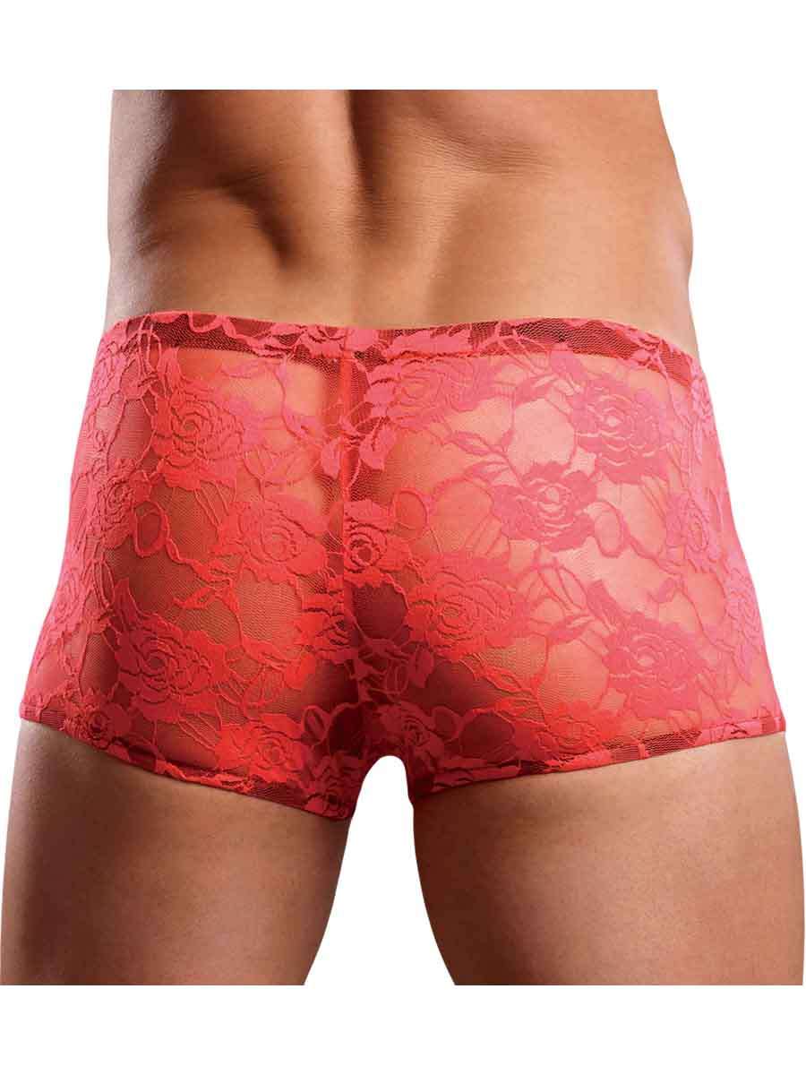 Neon Lace Mini Short - Coral
