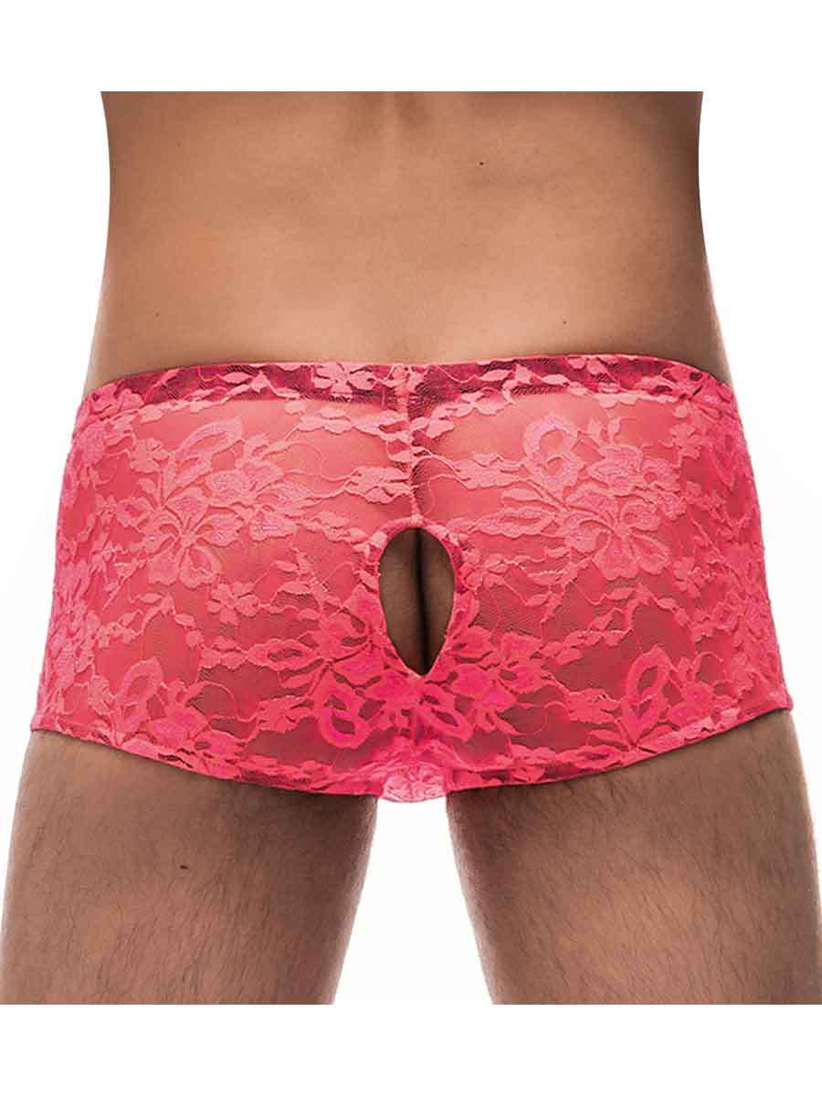 Neon Lace Double Pleasure Short - Coral