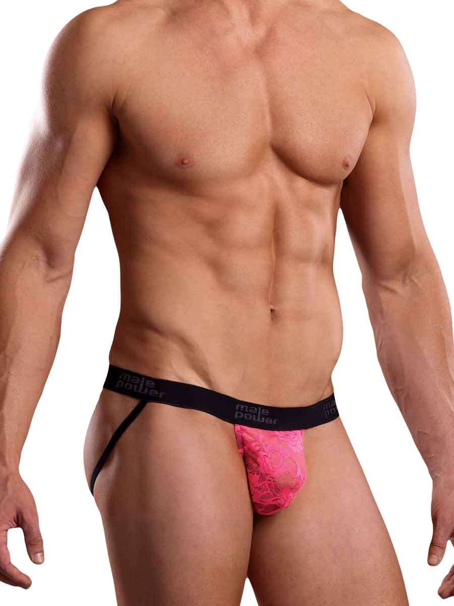 Neon Lace Jock - Pink