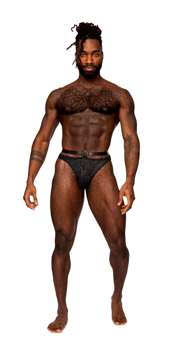 Rude Awakening Ring Strap Thong Black