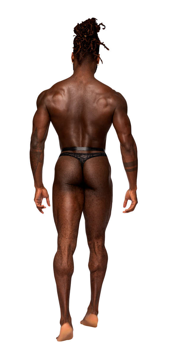 Rude Awakening Ring Strap Thong Black