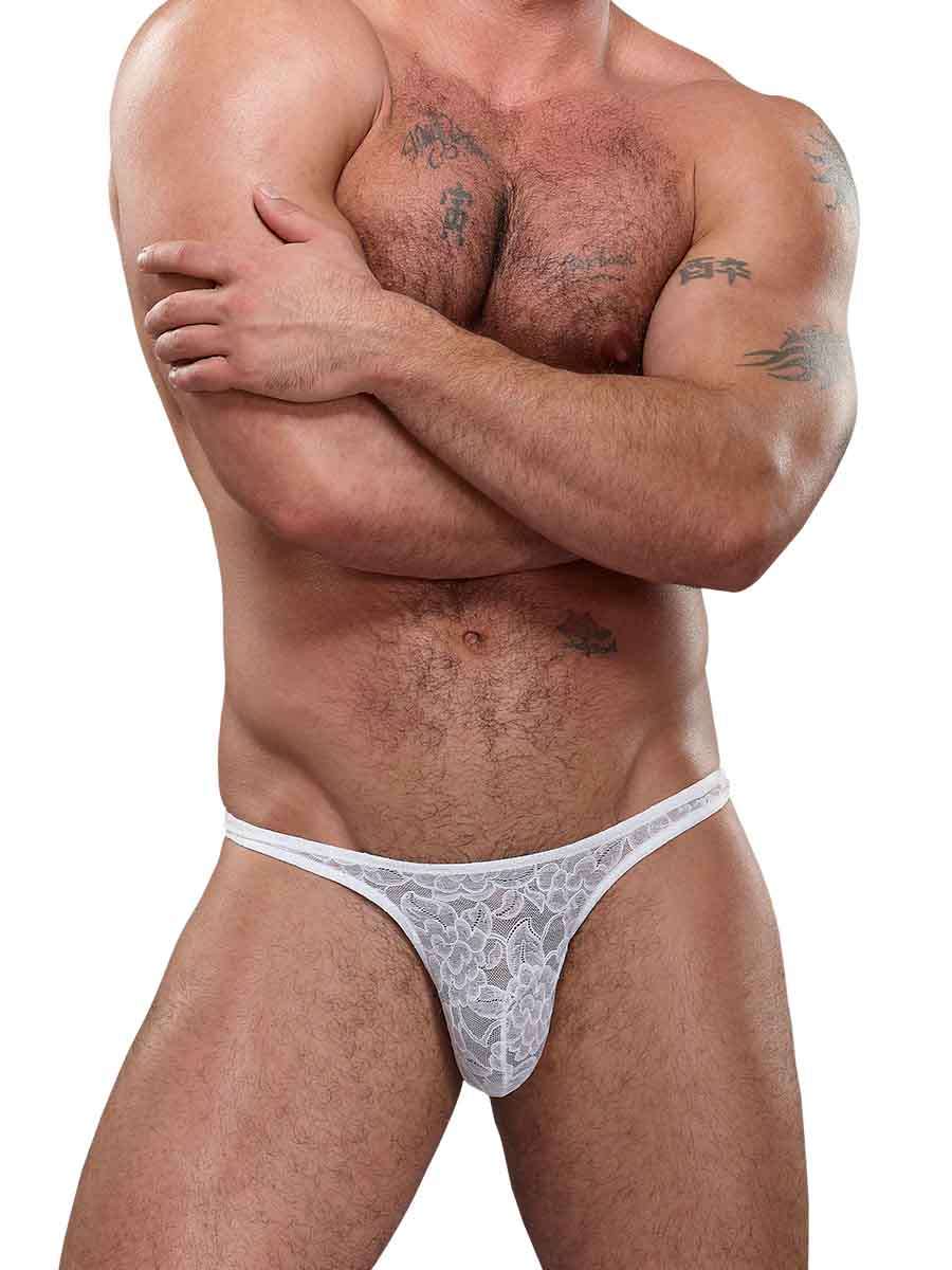 Stretch Lace Bong Thong - White