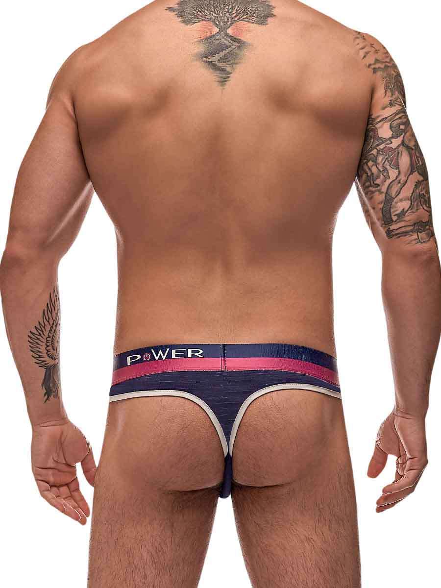 French Terry Cutout Thong - Navy