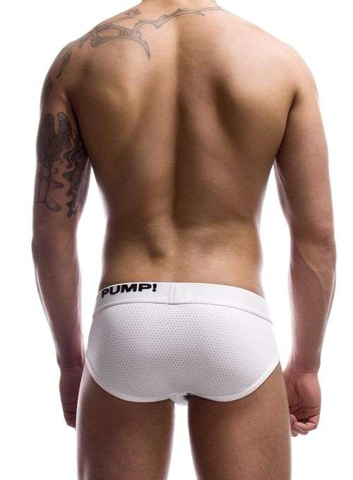 Pump Hollow Mesh Briefs White