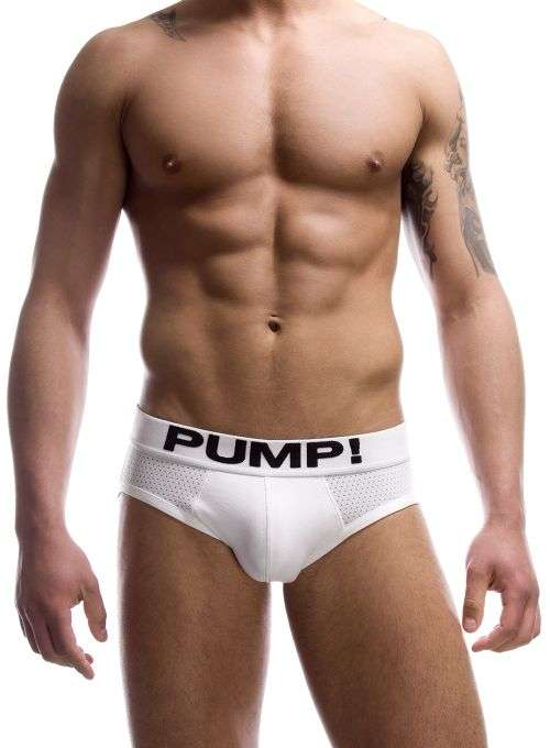Pump Hollow Mesh Briefs White
