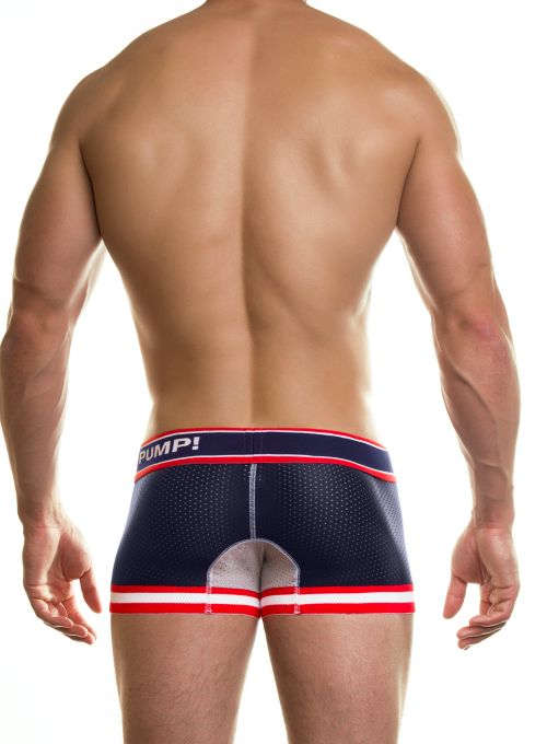 Pump Hollow Mesh Boxers Navy, Red and White