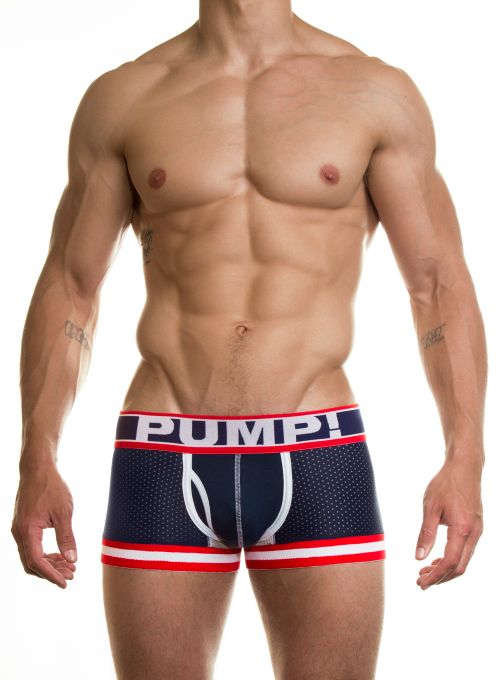 Pump Hollow Mesh Boxers Navy, Red and White