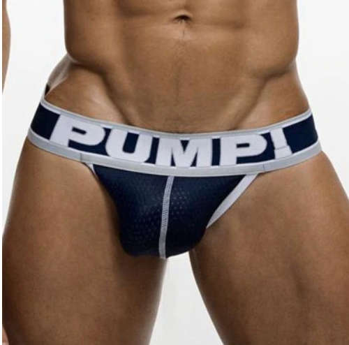Pump Mesh Jockstrap grey navy and white