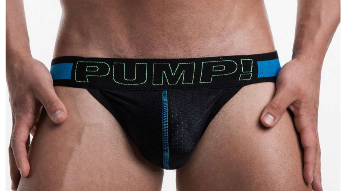 Pump Mesh Jockstrap Black and Blue