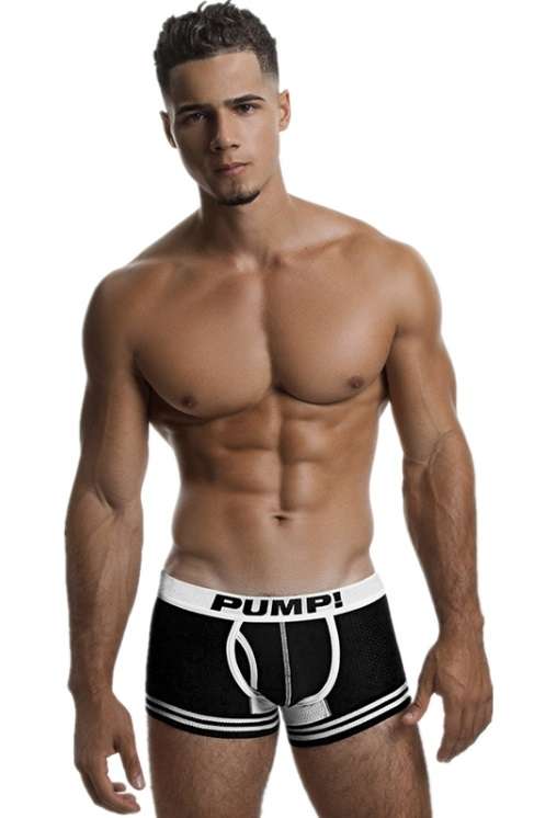 Pump Hollow Mesh Boxer Black and White