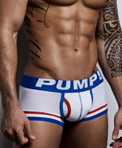 Pump Hollow Mesh Boxers White, blue and Red