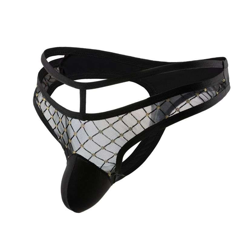 Black see through G-string Black and Gold