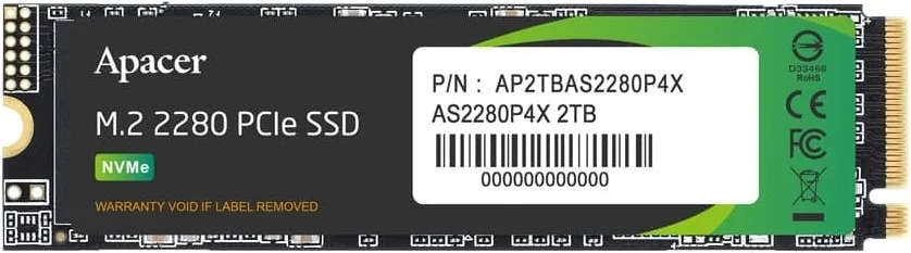Apacer AP1TBAS2280P4X-1 Apacer  AS2280P4X M.2 PCIe Gen3 x 4 1TB SSD