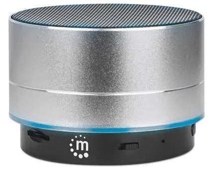 Manhattan 165327 Manhattan Silver Metallic LED Bluetooth Speaker