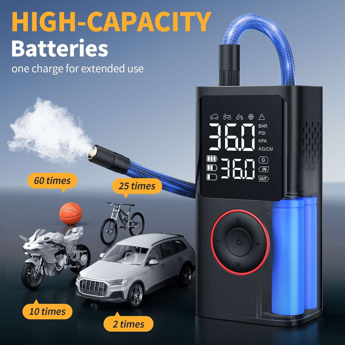 Multifunctional Smart Wireless Digital Display Portable Car Tire Pump