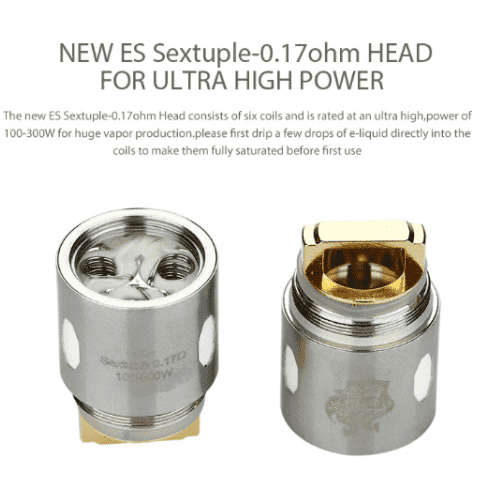 Eleaf Replacement Coil Head ES Sextuple-0.17ohm Head for Melo 300 | Single coil - 37.0000 0.01kg