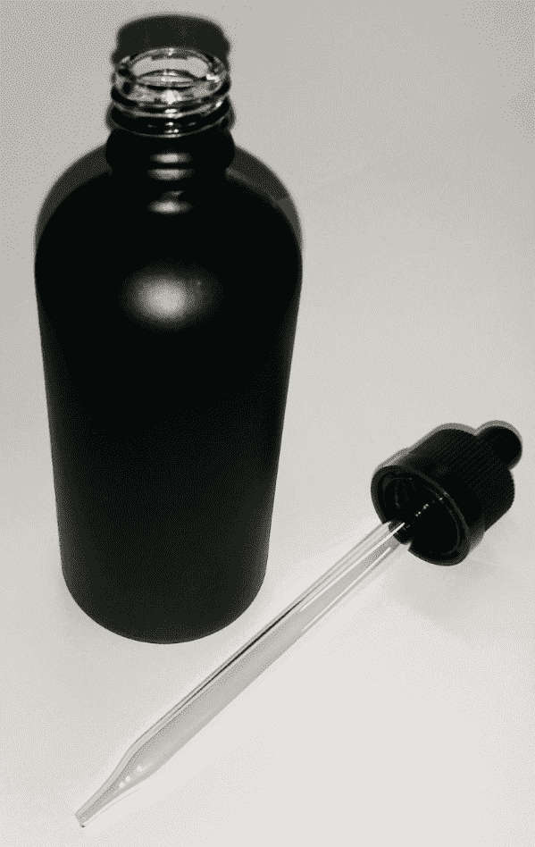 4 Pack | 100ML Black Glass  Bottle | Childproof Cap and Straight Pipette - 21.8000 0.10kg