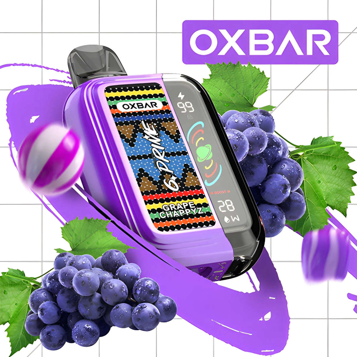 OXBAR G-Prime | 25K puffs 5% | 900mAh Rechargeable Battery | Grape Chappyz