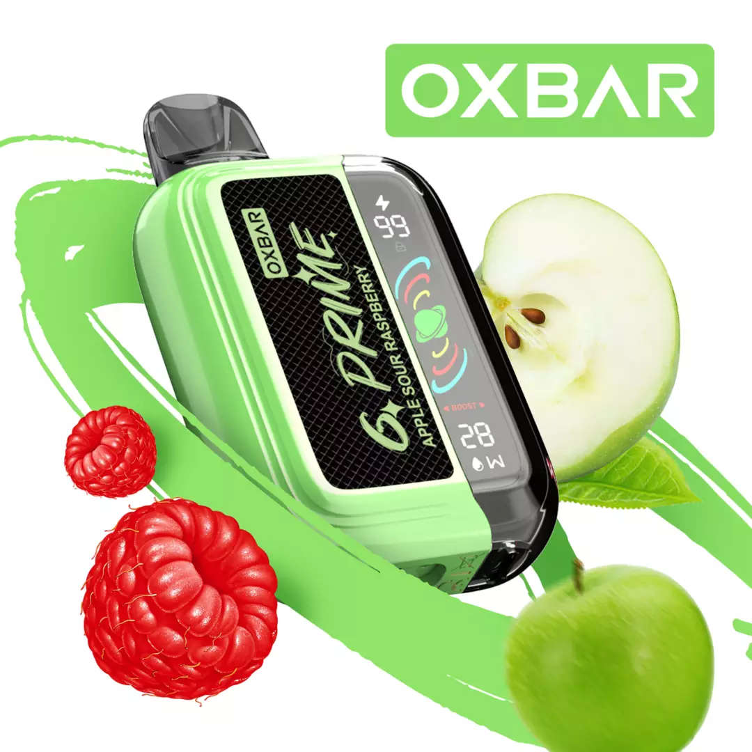 OXBAR G-Prime Disposable Vape | 25K puffs 5% | 900mAh Rechargeable Battery | Apple Sour Raspberry