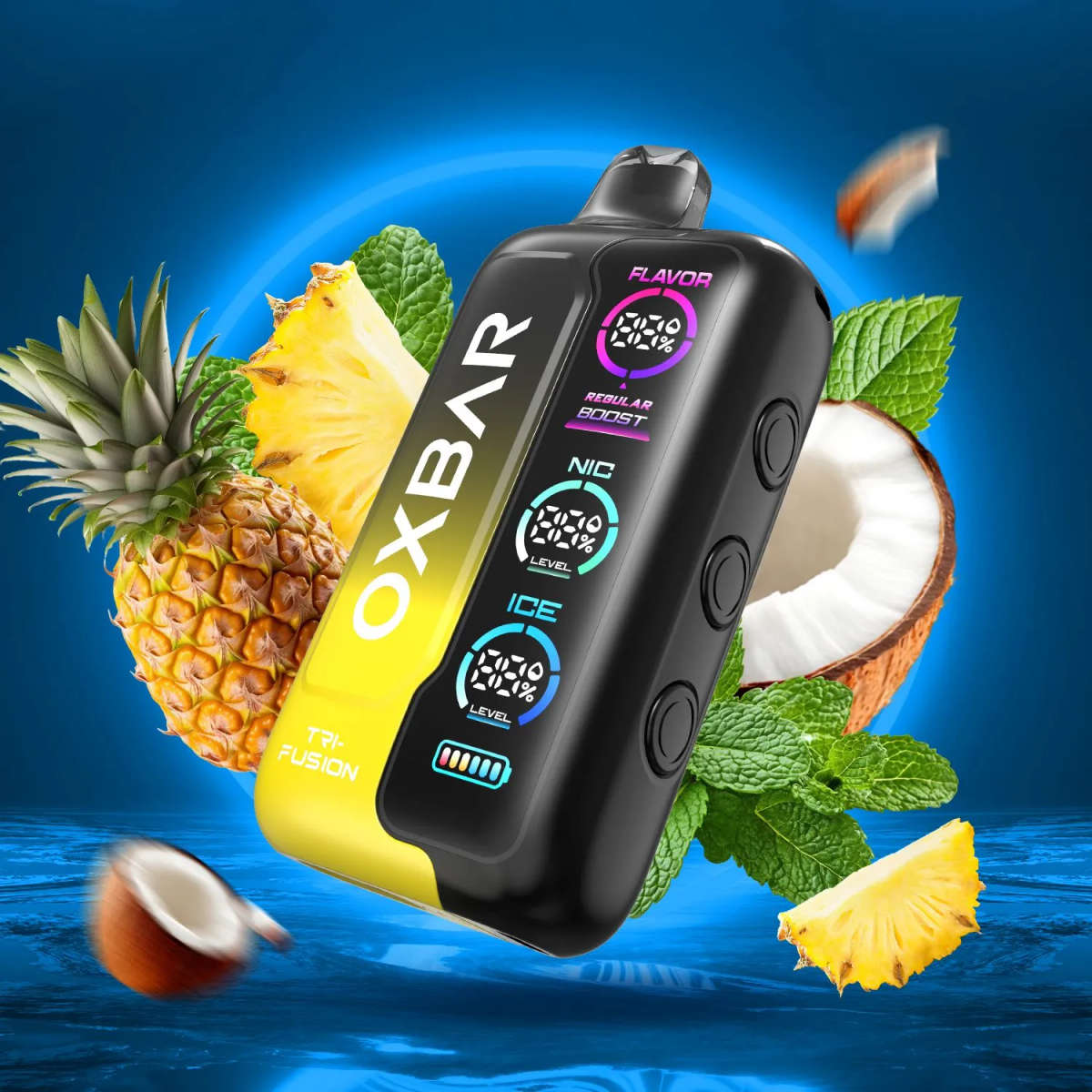 Oxbar Disposable Vape | TriFusion | 50k | 1000mah | Rechargeable Battery | Pineapple Coconut