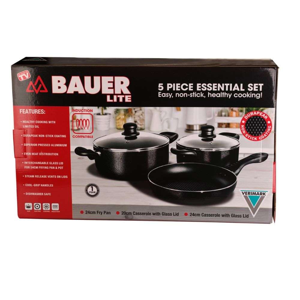 BauerLite Induction 5 Piece Essential Set | Non-Stick Cookware Set