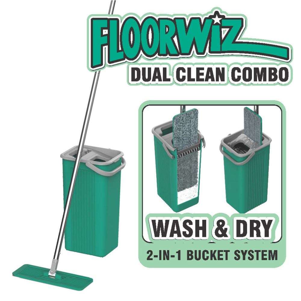 DEMO | Floorwiz Dual Clean Combo | Microfibre Mop with Wash &amp; Dry Bucket