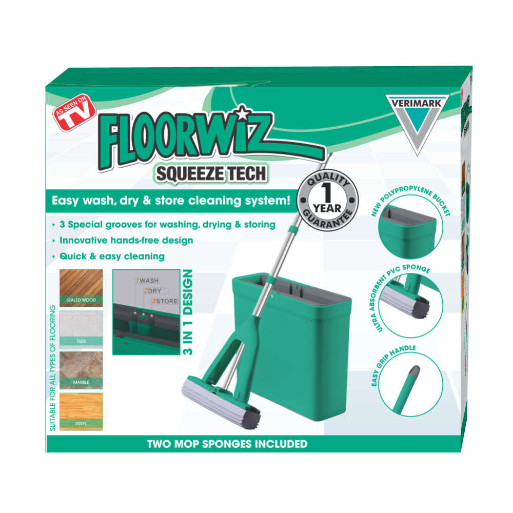 DEMO | Floorwiz Squeeze Tech | PVA Sponge Mop with Bucket