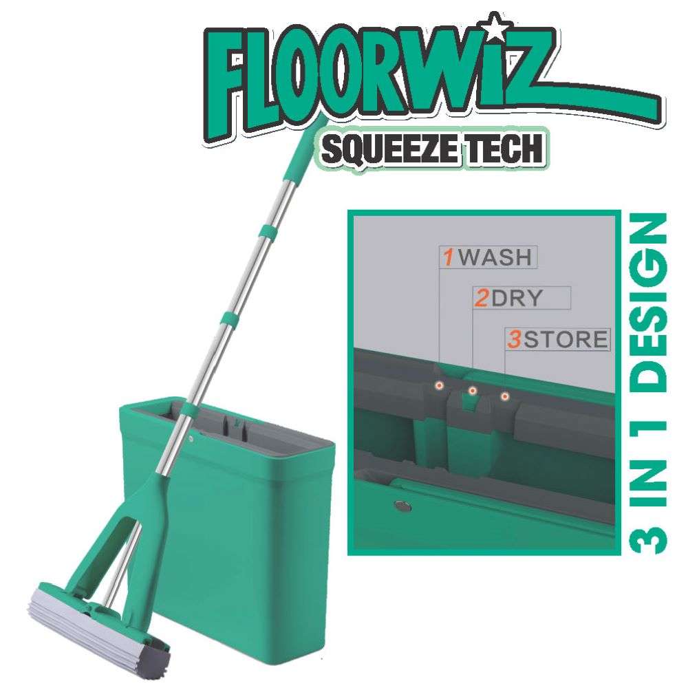 DEMO | Floorwiz Squeeze Tech | PVA Sponge Mop with Bucket