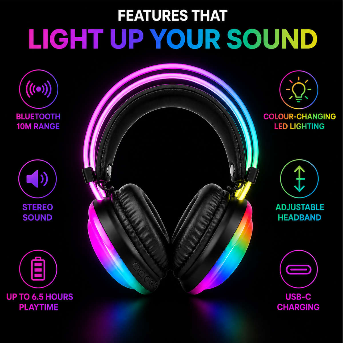 i-Play Disco Headphones | Bluetooth Headset