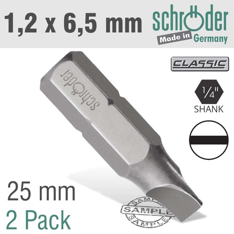 Slotted Bit 1.2x6.5mm 25mm 2cd