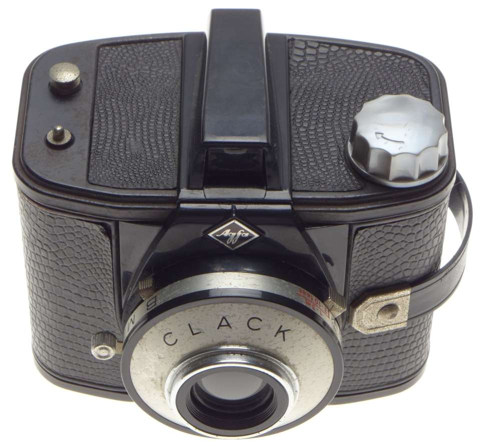 Agfa Clack Made in Germany looks like crocodile black leather good working order