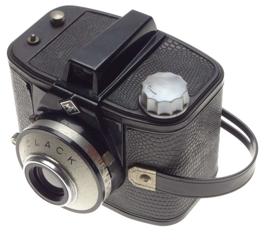 Agfa Clack Made in Germany looks like crocodile black leather good working order