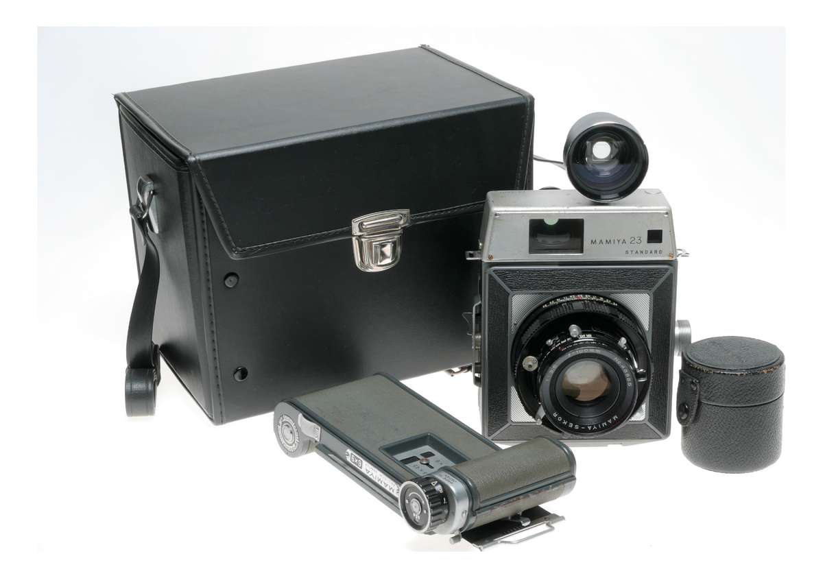 6x9 Mamiya-Press 23 vintage film camera set 3.5/100mm lens grip finder
