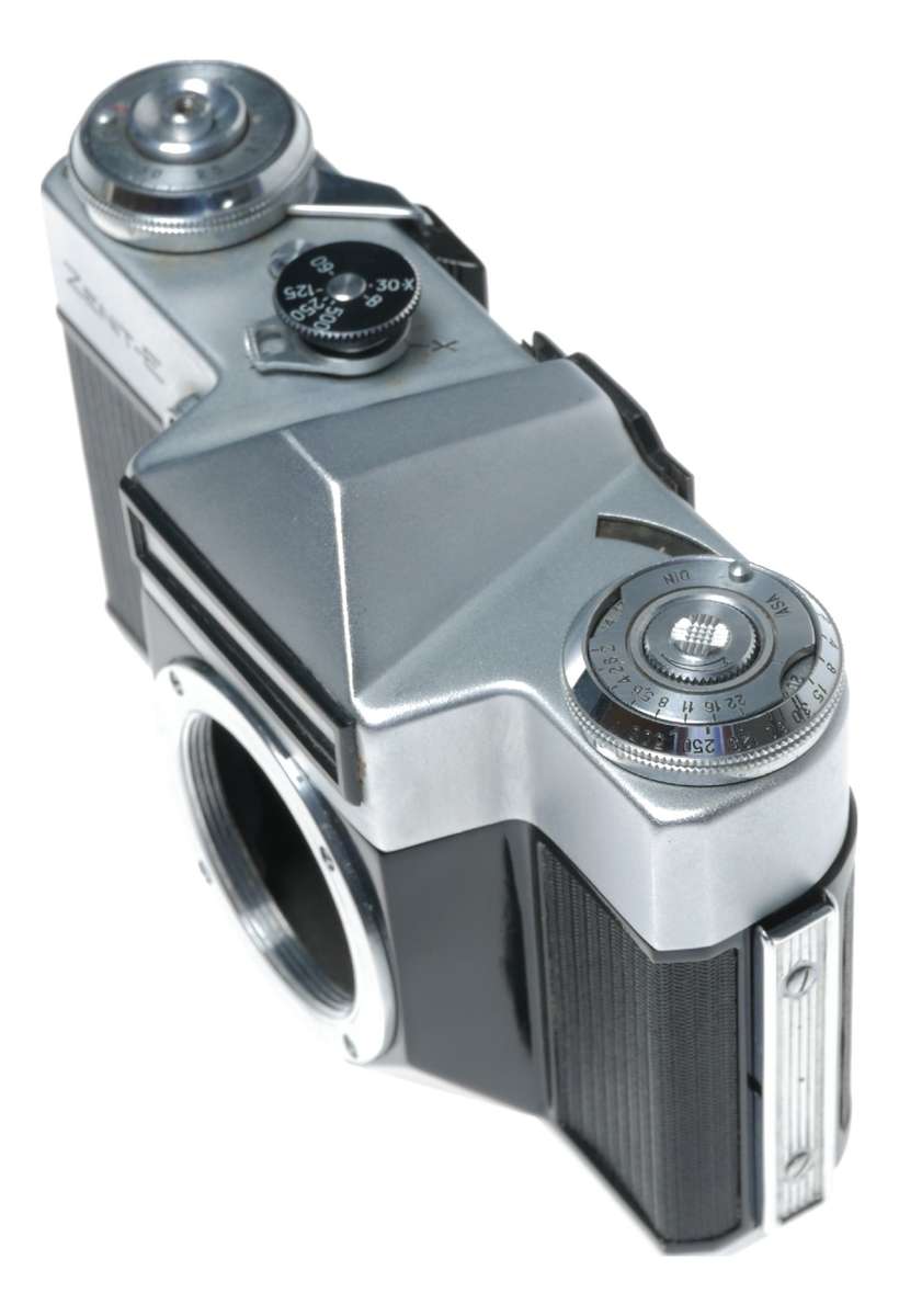Zenit-E Vintage 35mm film SLR camera body only chrome/black