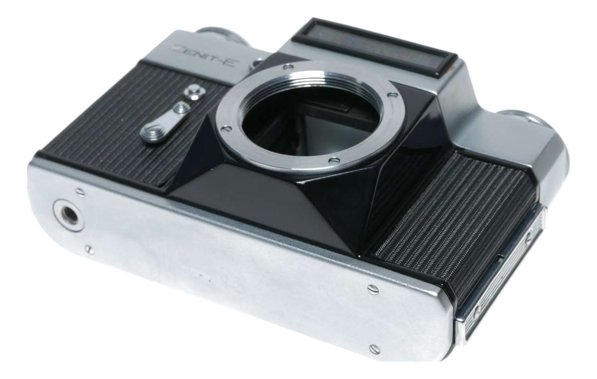 Zenit-E Vintage 35mm film SLR camera body only chrome/black