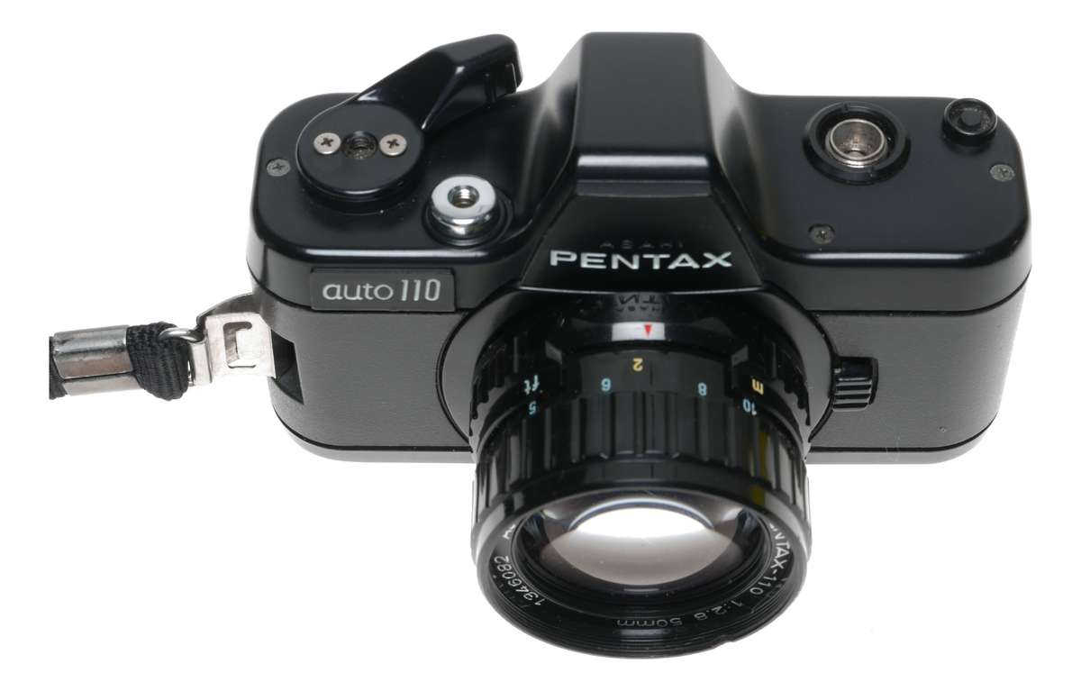 Pentax Auto 110 Sub miniature film camera set 3 lenses flash case