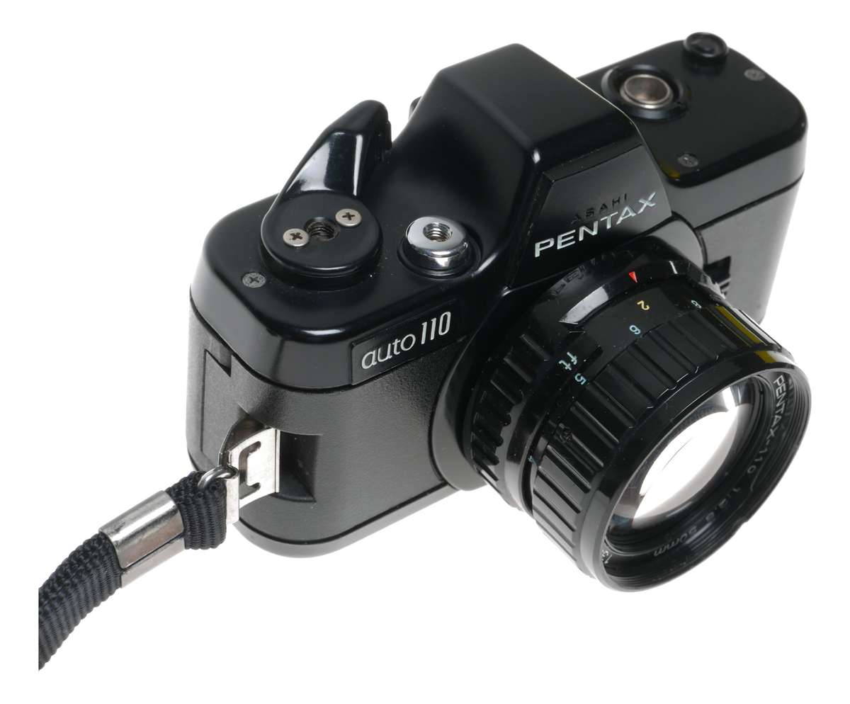 Pentax Auto 110 Sub miniature film camera set 3 lenses flash case