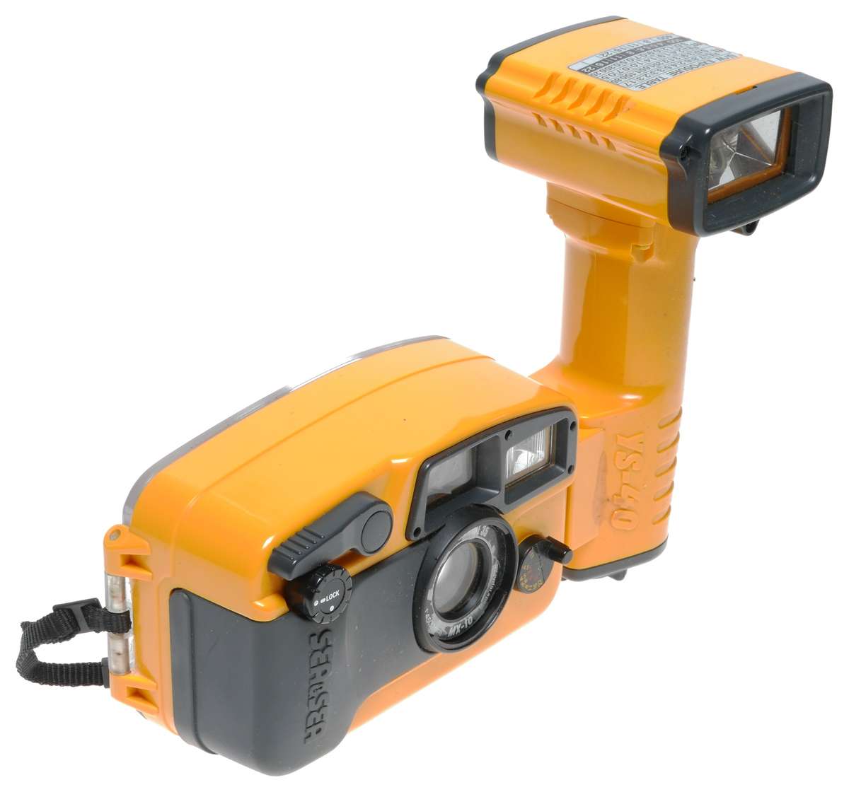 Sea and Sea MX-10 underwater film camera with YS-40 flash in case