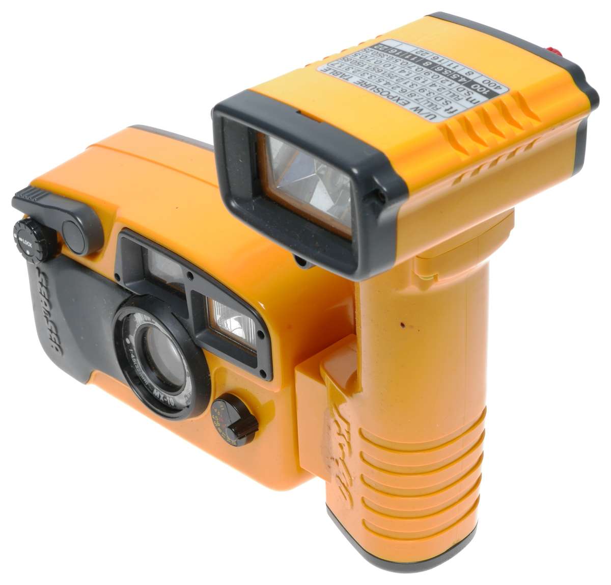 Sea and Sea MX-10 underwater film camera with YS-40 flash in case