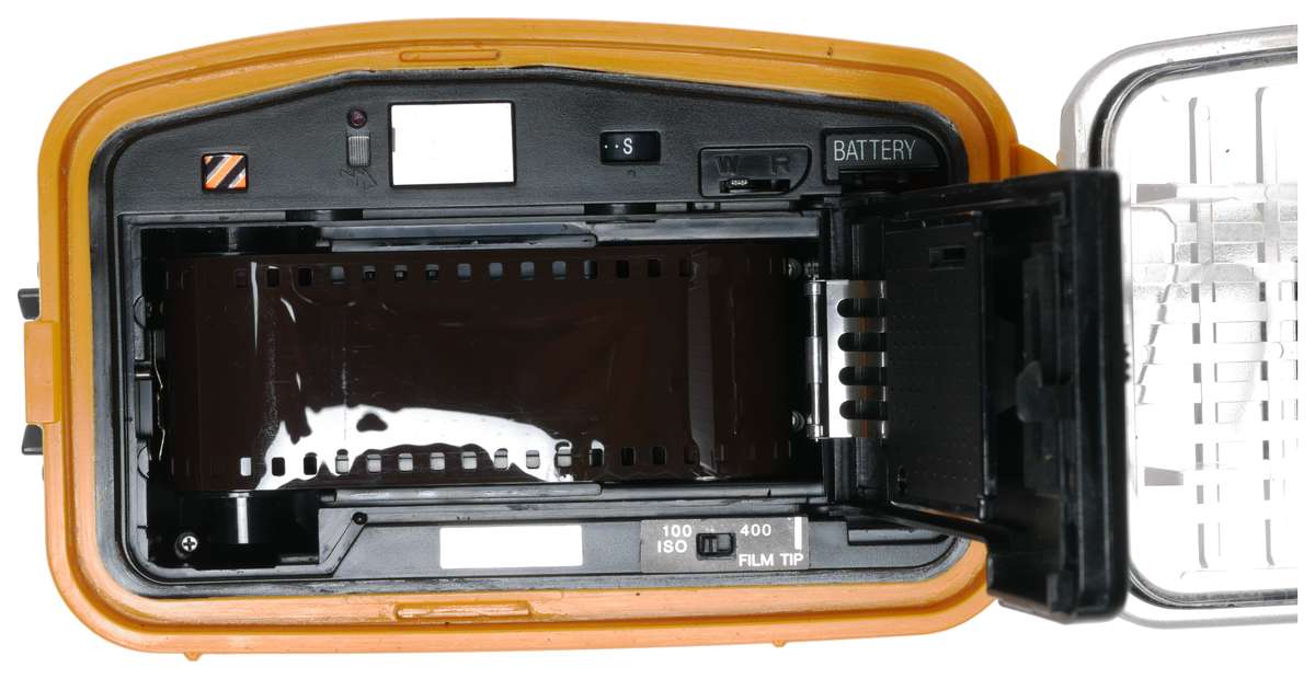 Sea and Sea MX-10 underwater film camera with YS-40 flash in case