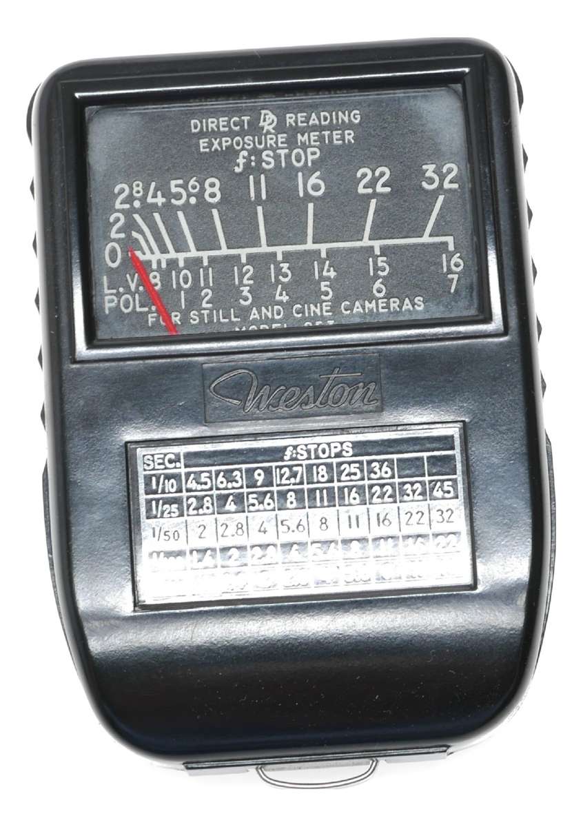 Weston Elc. Analog hand held light exposure f/stop meter vintage case