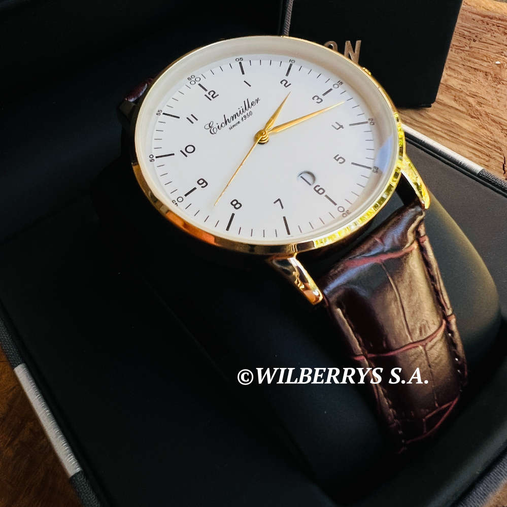 rrp R4,000.00 EICHMULLER GERMANY since 1950 Men`s Classic 40mm Easy Read Watch Genuine Leather Watch