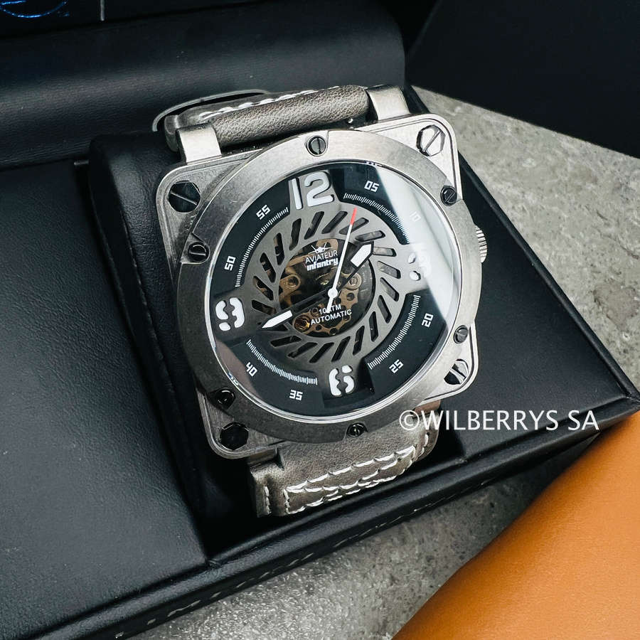 LOOK!! rrp 12,000.00 INFANTRY REVOLUTION® Mens AUTOMATIC JET ENGINE TURBINE 48mm SQUARE WATCH